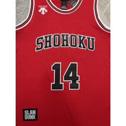 Camiseta Shohoku 14 Slam Dunk Anime Rojo Bordada