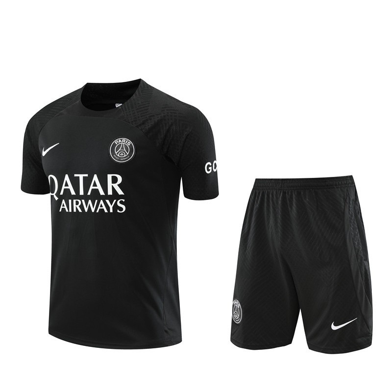 Camiseta y Pantalón Paris Saint-Germain Entrenamiento Negra 2023-2024