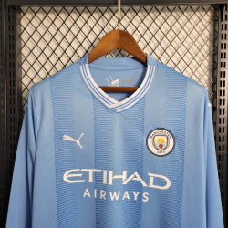 Camiseta Manchester City Primera Equipación Manga Larga 2023-2024