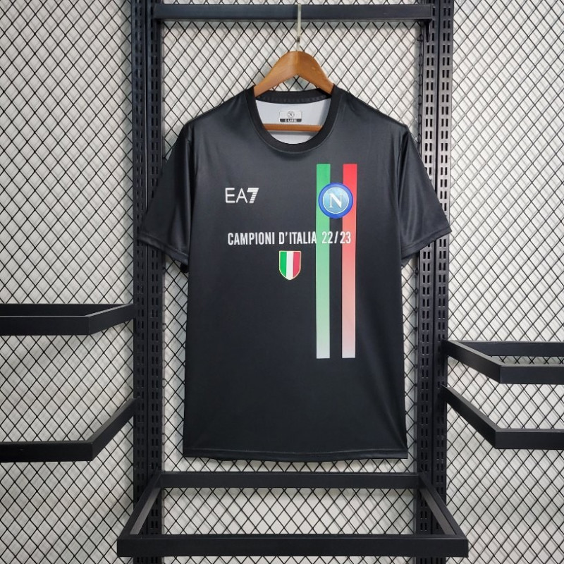 Camiseta Fútbol Nápoles Edición Especial Campeones Negra 2022-2023