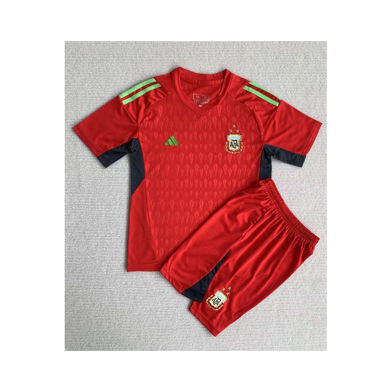 Camiseta y Pantalón Niños Argentina Portero Roja 2023-2024