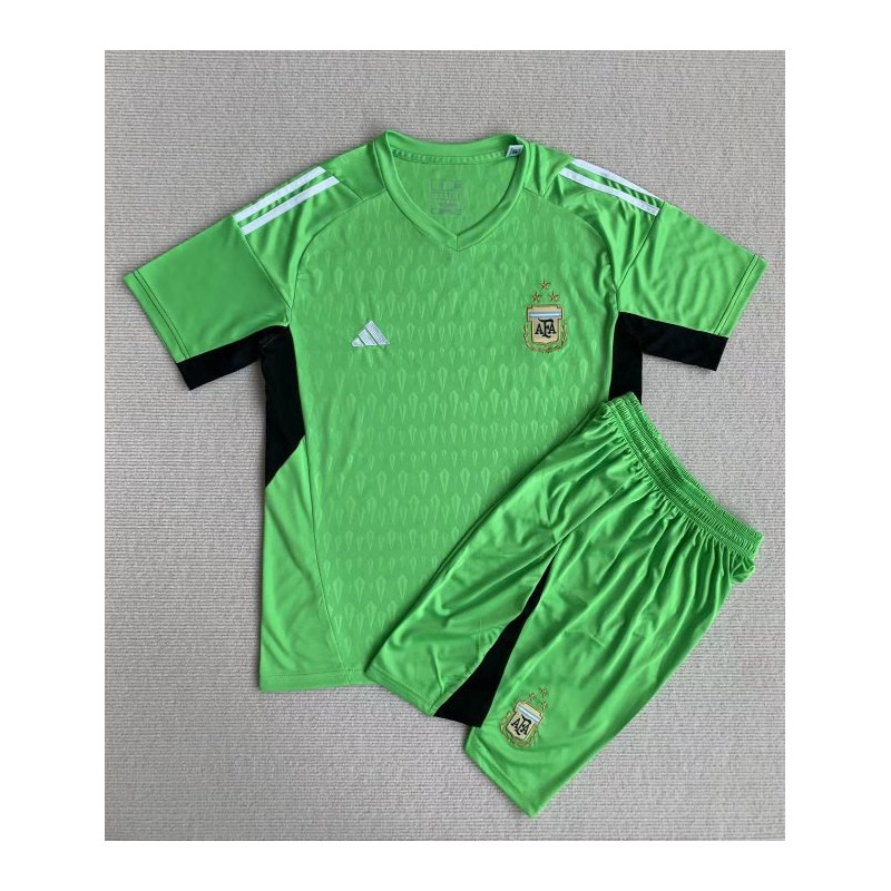 Camiseta y Pantalón Niños Argentina Portero Verde 2023-2024