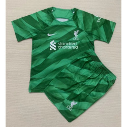 Camiseta y Pantalón Futbol Niños Liverpool Portero Verde 2023-2024