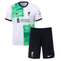 Camiseta y Pantalón Futbol Niños Liverpool Segunda Equipación 2023-2024