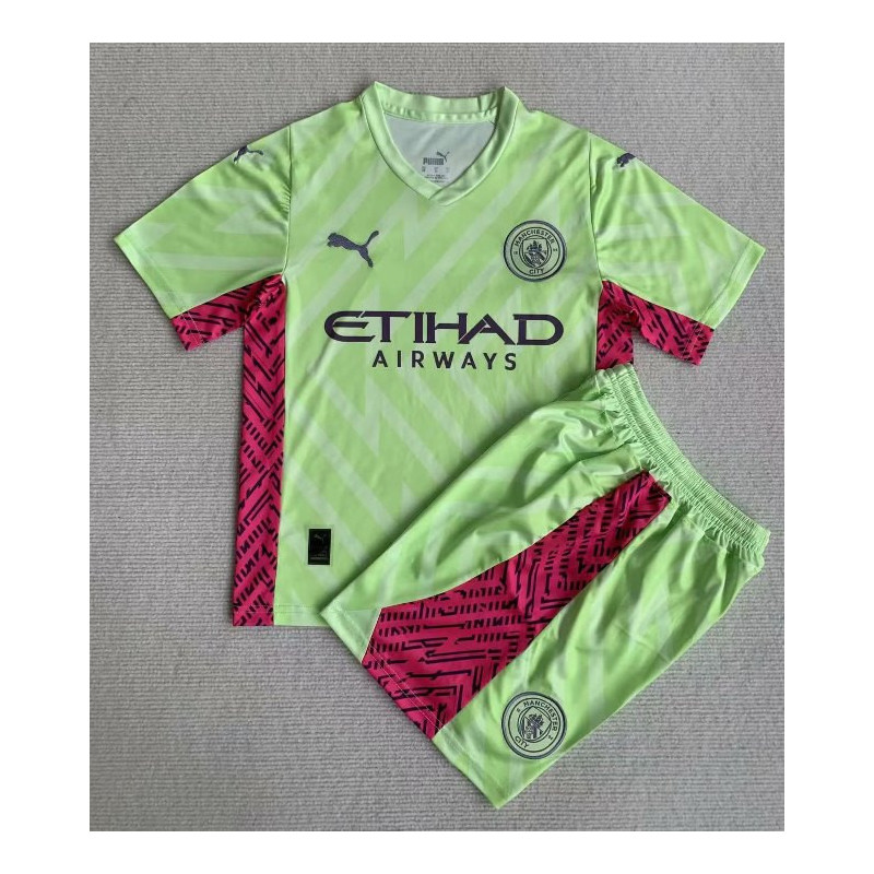 Camiseta y Pantalón Niños Manchester City Portero Verde 2023-2024