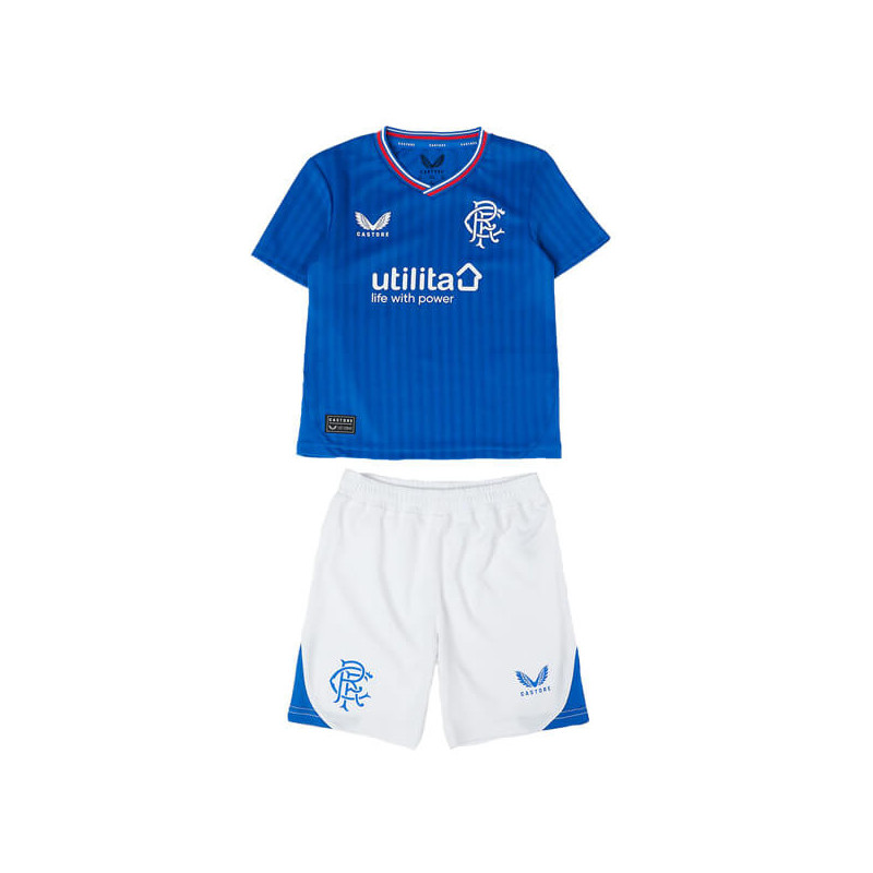 Camiseta y Pantalón Niños Glasgow Rangers Primera Equipación 2023-2024