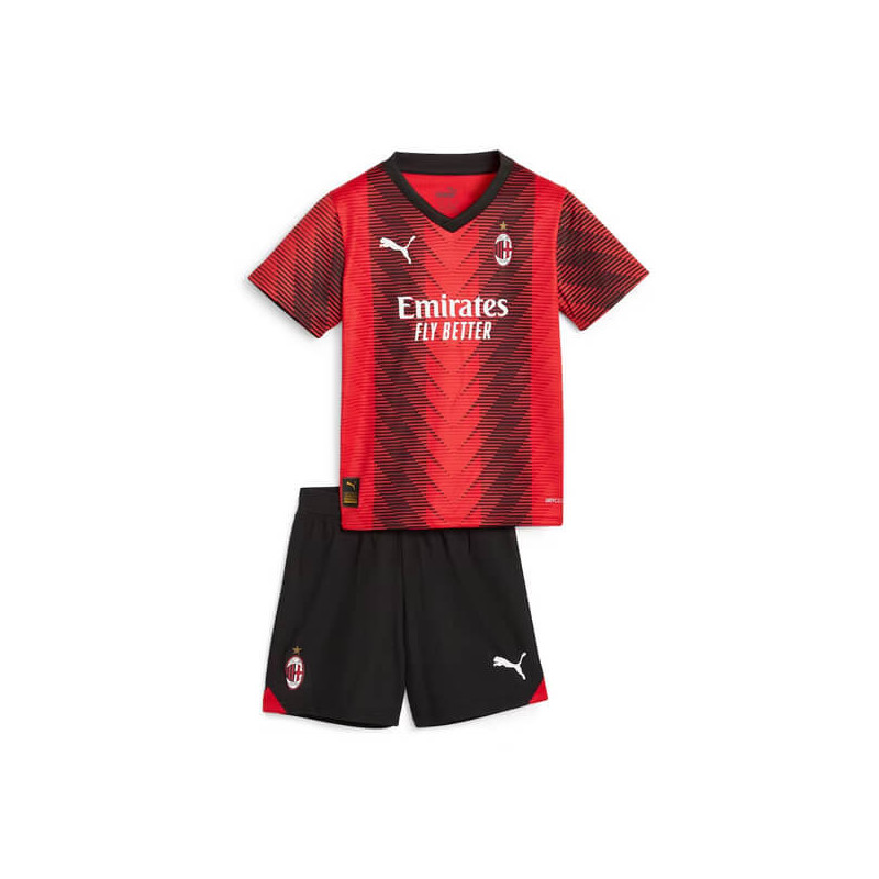 Camiseta y Pantalón Fútbol Niños AC Milan Primera Equipación 2023-2024