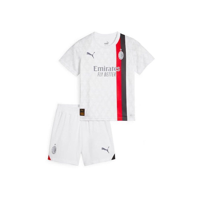 Camiseta y Pantalón Fútbol Niños AC Milan Segunda Equipación 2023-2024