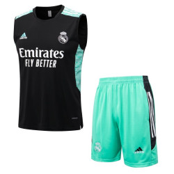 Camiseta y Pantalón Entrenamiento Real Madrid Black Turquesa 2022-2023