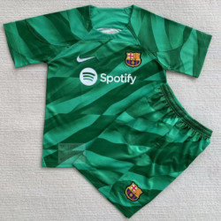 Camiseta y Pantalón Futbol Niños Barcelona Portero Verde 2023-2024