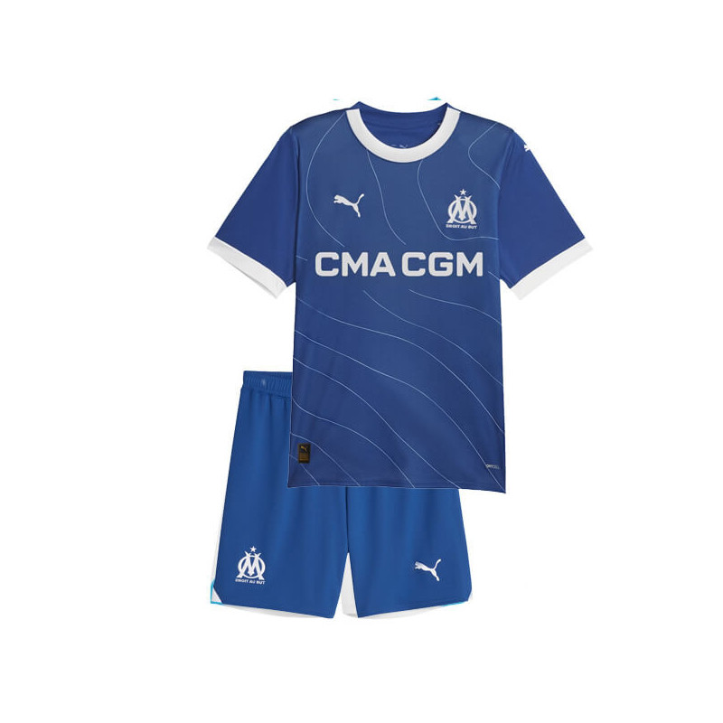 Camiseta y Pantalón Niños Olympique de Marsella Segunda Equipación 2023-2024