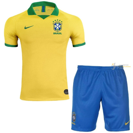 Camiseta y Pantalón Niños Brasil Primera Equipación 2019