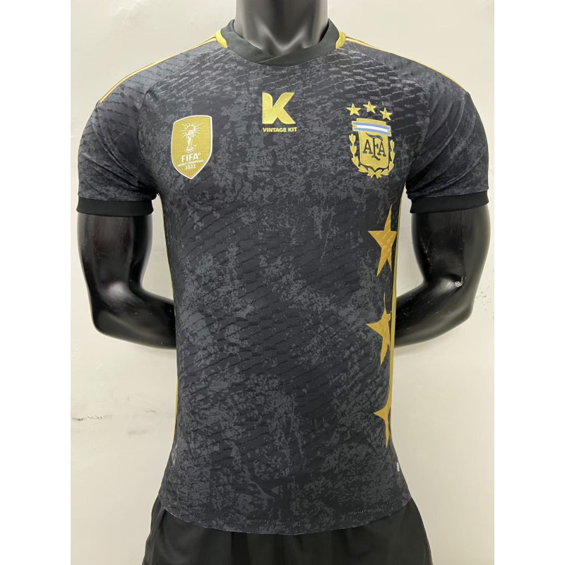 Camiseta Futbol Argentina Negra Versión Jugador 2022-2023