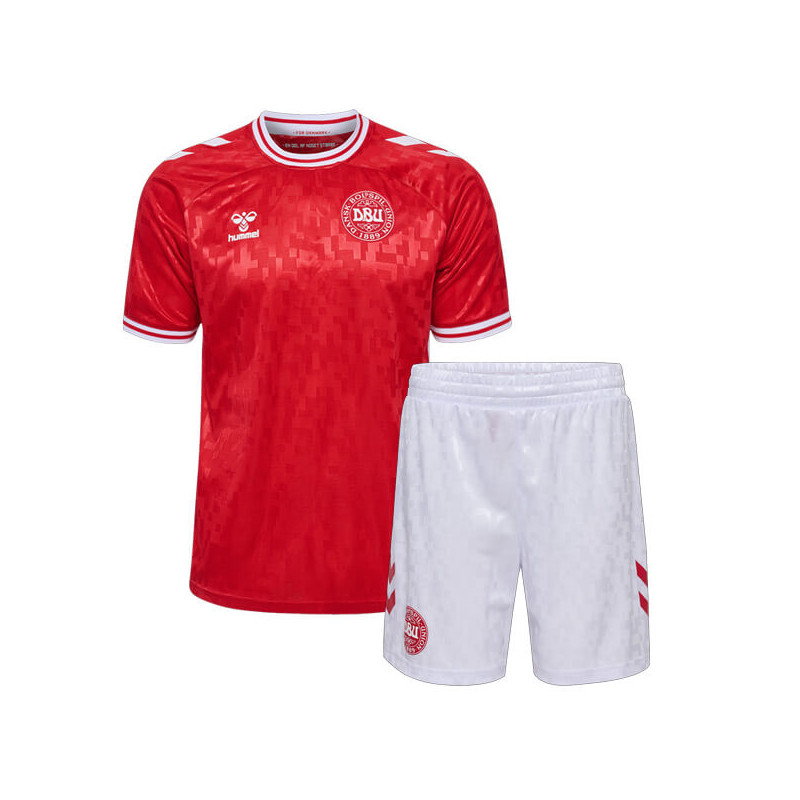 Camiseta y Pantalón Niños Dinamarca Primera Equipación Eurocopa 2024