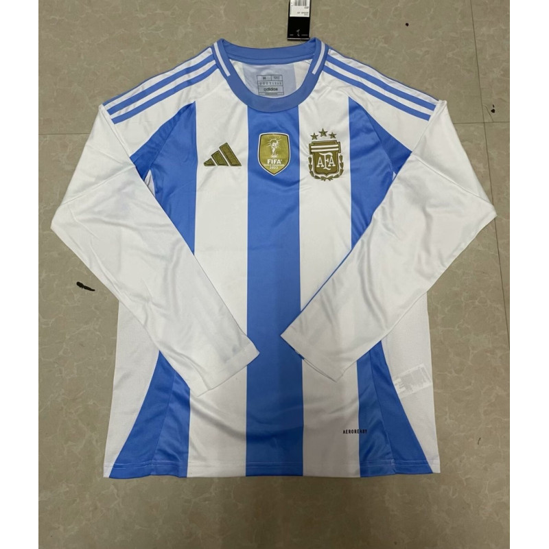 Camiseta Argentina Primera Equipación Manga Larga Copa America 2024