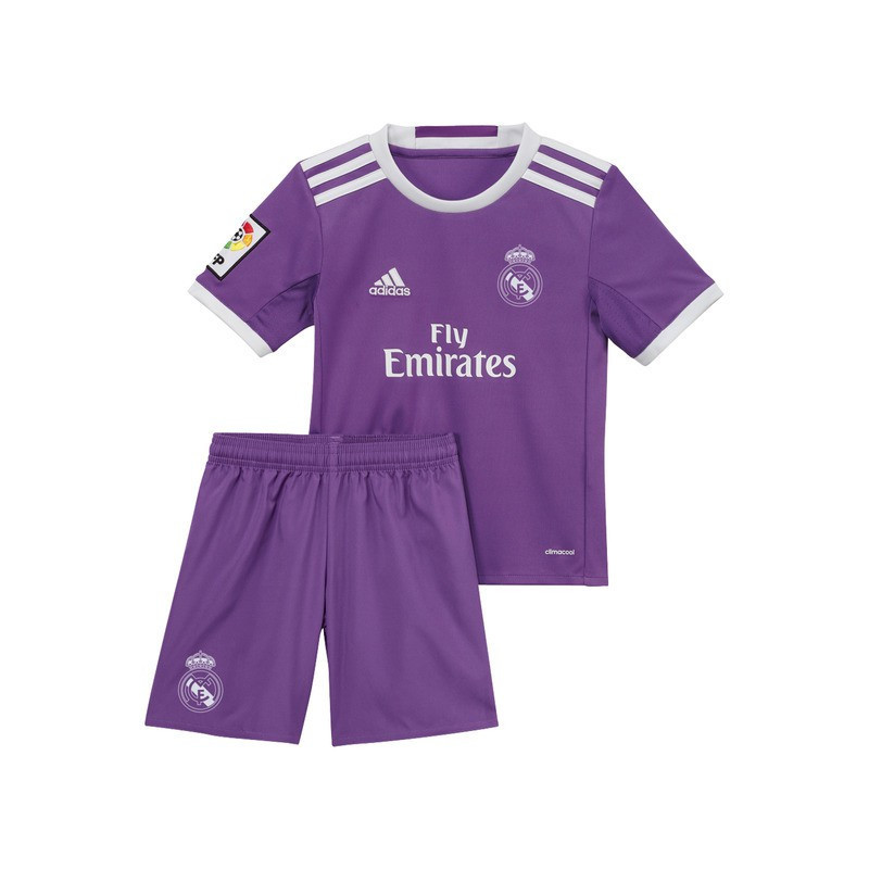 Camiseta y Pantalón Niños Real Madrd Segunda Equipación Retro Clásica 2016-2017