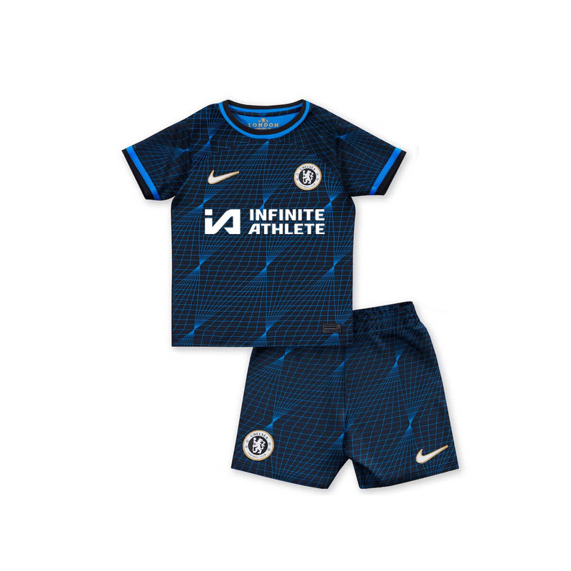 Camiseta y Pantalón Fútbol Niños Chelsea Segunda Equipación 2023-2024