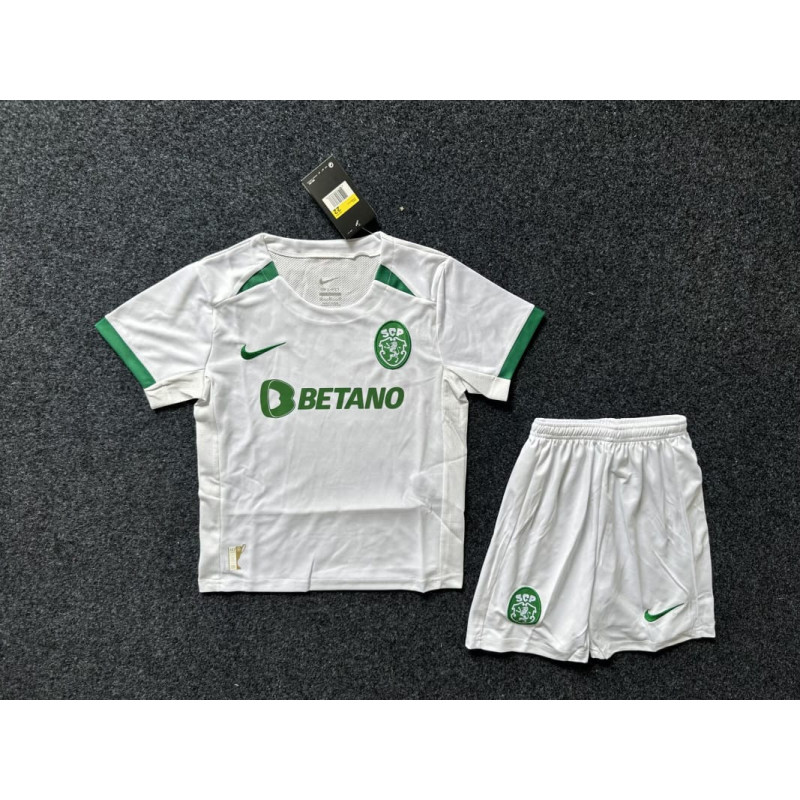 Camiseta y Pantalón Fútbol Niños Sporting de Lisboa Segunda Equipación 2024-2025