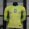 Camiseta Brasil Primera Equipación Versión Jugador Manga Larga Copa America 2024