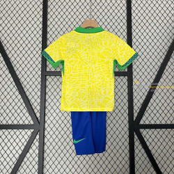 Camiseta y Pantalón Niños Brasil Primera Equipación Copa America 2024