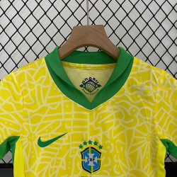 Camiseta y Pantalón Niños Brasil Primera Equipación Copa America 2024