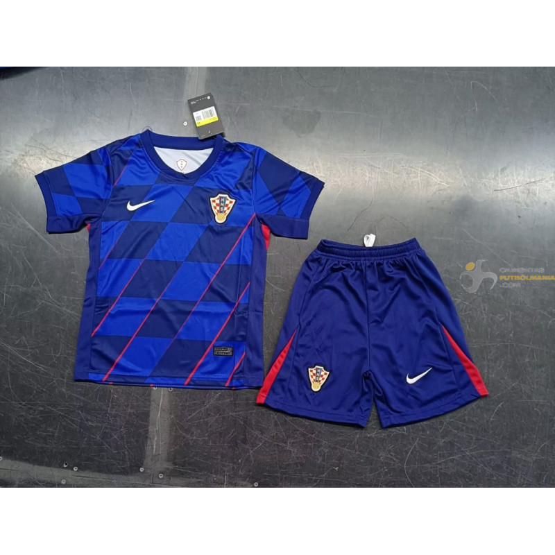 Camiseta y Pantalón Niños Croacia Segunda Equipación Eurocopa 2024