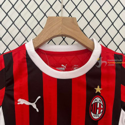 Camiseta y Pantalón Fútbol Niños AC Milan Primera Equipación 2024-2025