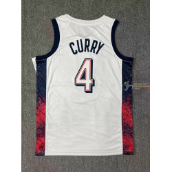 Camiseta Básquet Estados Unidos Stephen Curry Blanca 2024