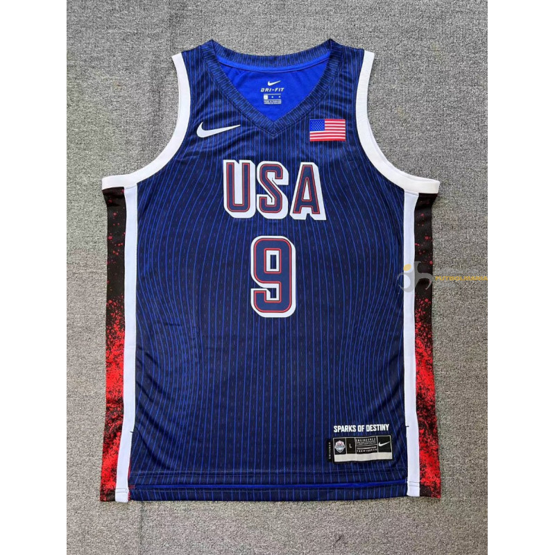 Camiseta Básquet Estados Unidos Tyrese Haliburton Azul 2024