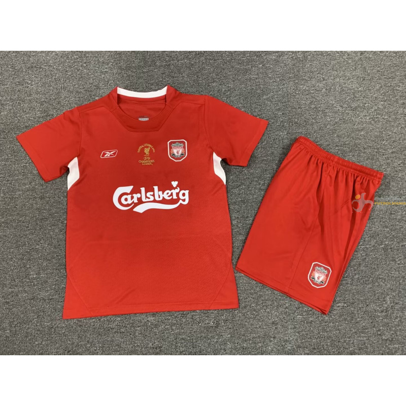 Camiseta y Pantalón Niños Liverpool Primera Equipación Retro Clásica 2004-2005