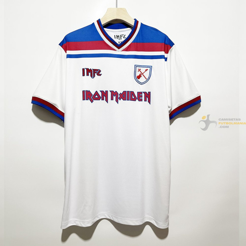 Camiseta West Ham Edición Especial Iron Maiden Retro Clásica Blanca