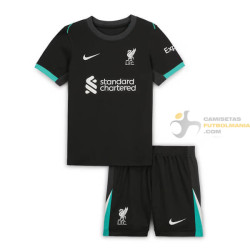 Camiseta y Pantalón Fútbol Niños Liverpool Segunda Equipación 2024-2025