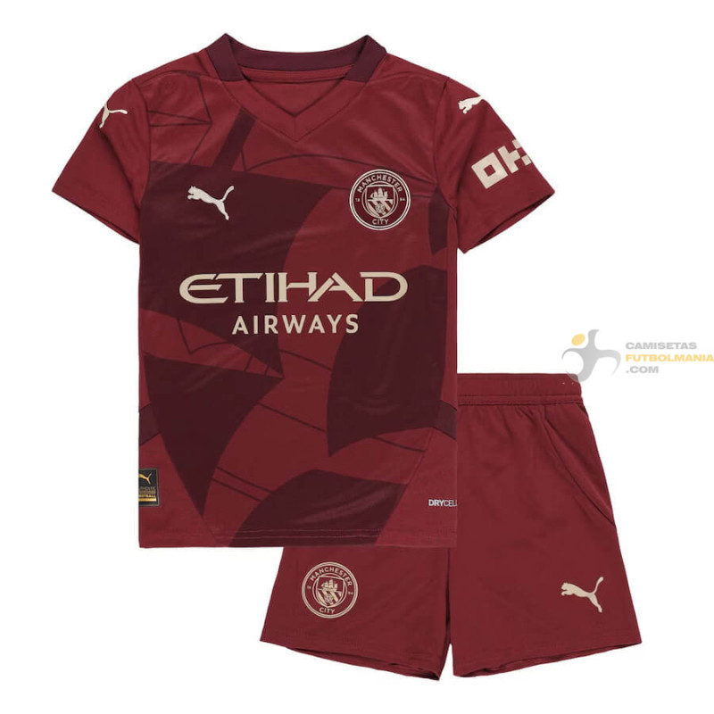 Camiseta y Pantalón Fútbol Niños Manchester City Tercera Equipación 2024-2025