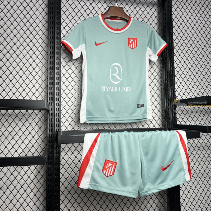 Camiseta y Pantalón Fútbol Niños Atlético de Madrid Segunda Equipación 2024-2025