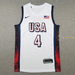 Camiseta Básquet Estados Unidos Stephen Curry Blanca 2024