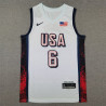 Camiseta Básquet Estados Unidos LeBron James Blanca 2024