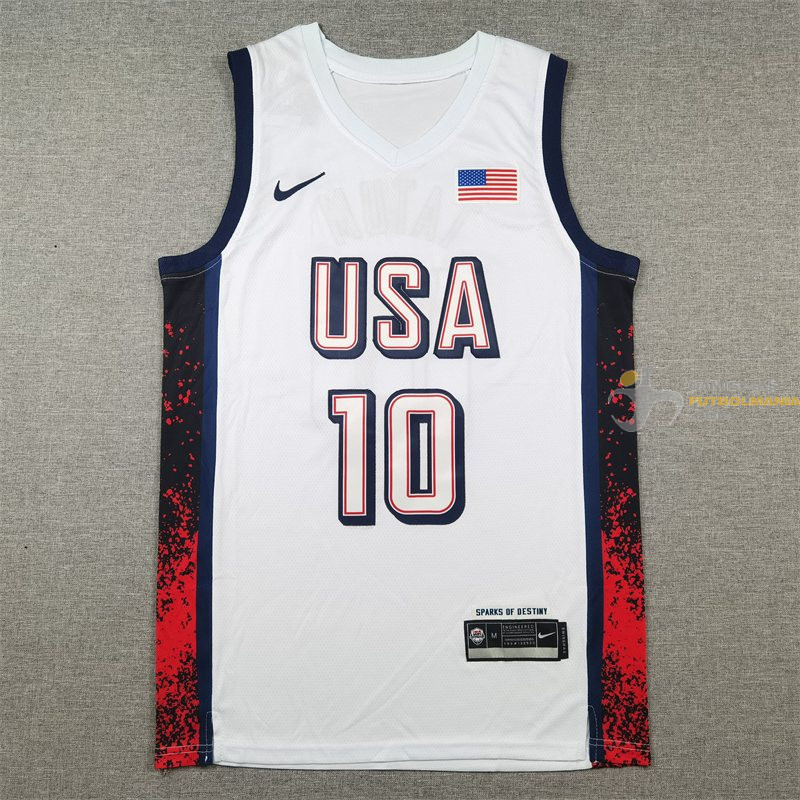 Camiseta Básquet Estados Unidos Tatum 10 Blanca 2024