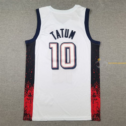 Camiseta Básquet Estados Unidos Tatum 10 Blanca 2024