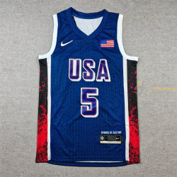 Camiseta Básquet Estados Unidos Anthony Edwards Azul 2024