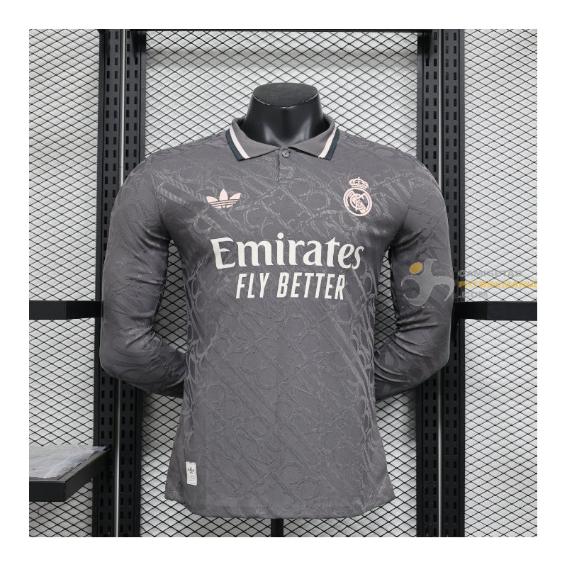 Camiseta Fútbol Real Madrid Tercera Equipación Versión Jugador Manga Larga 2024-2025