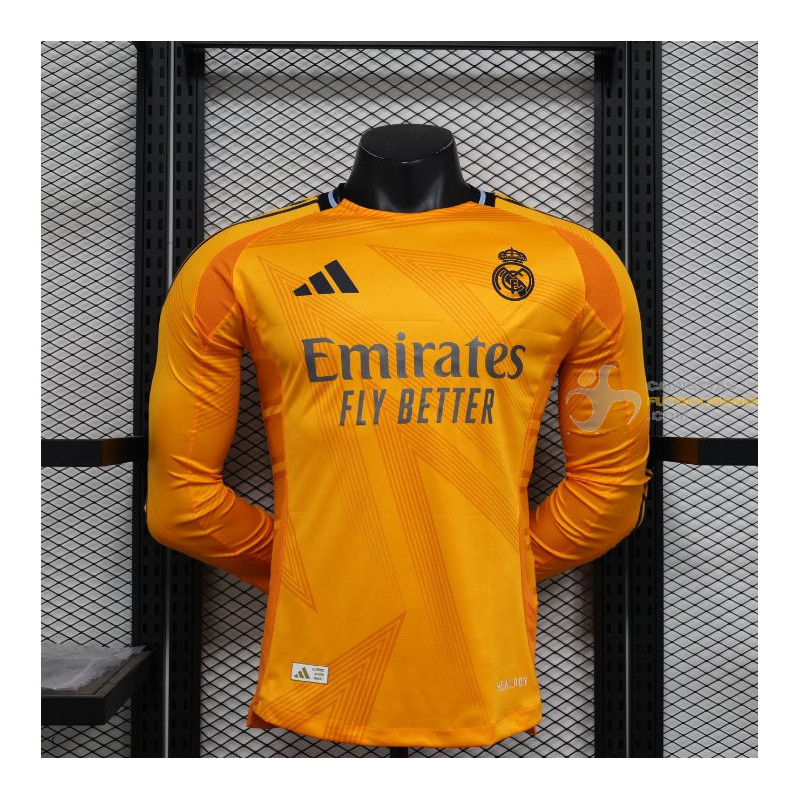 Camiseta Fútbol Real Madrid Segunda Equipación Versión Jugador Manga Larga 2024-2025