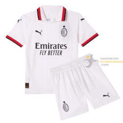 Camiseta y Pantalón Fútbol Niños AC Milan Segunda Equipación 2024-2025