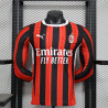 Camiseta Fútbol AC Milan Primera Equipación Versión Jugador Manga Larga 2024-2025