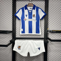 Camiseta y Pantalón Fútbol Niños Real Sociedad Primera Equipación 2024-2025