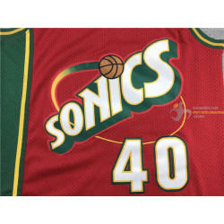 Camiseta NBA Seattle Supersonics Shawn Kemp 40 Retro Clásica Roja 1995-1996