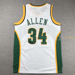 Camiseta NBA Seattle Supersonics Ray Allen 34 Retro Clásica Blanca 2006-2007