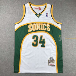 Camiseta NBA Seattle Supersonics Ray Allen 34 Retro Clásica Blanca 2006-2007