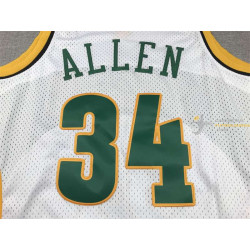 Camiseta NBA Seattle Supersonics Ray Allen 34 Retro Clásica Blanca 2006-2007