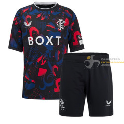 Camiseta y Pantalón Fútbol Niños Glasgow Rangers Tercera Equipación 2024-2025