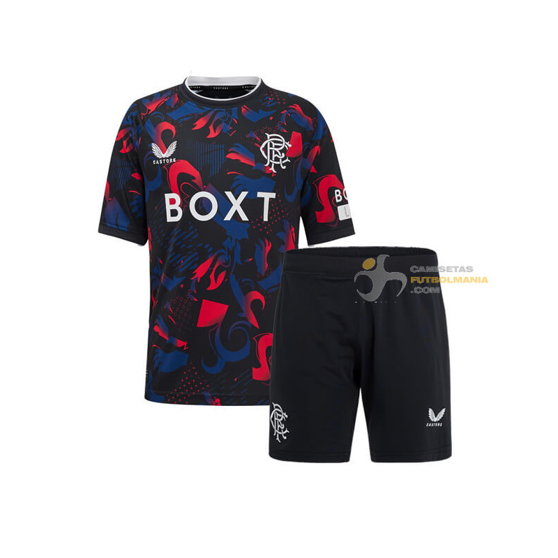 Camiseta y Pantalón Fútbol Niños Glasgow Rangers Tercera Equipación 2024-2025